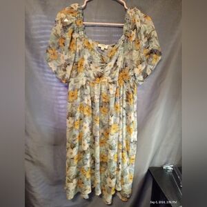 Umgee sheer floral flowy mini dress